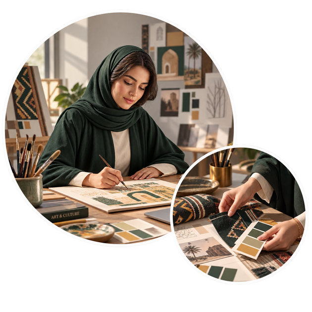 الفنون البصرية والمشروعات المستوحاة من الثقافة السعودية